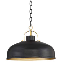 Possini Euro Camden 15 3/4" Wide Black and Warm Brass Ceiling Pendant