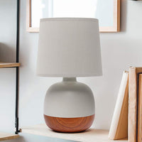 Simple Designs 12"H Gray and Dark Wood Accent Table Lamp