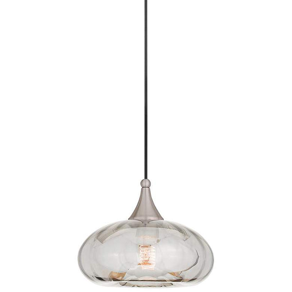 Art Glass and Brushed Nickel 9 1/2" Wide Modern Mini Pendant
