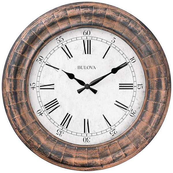 Bulova Basset Weathered Metal 48" Round Gallery Wall Clock