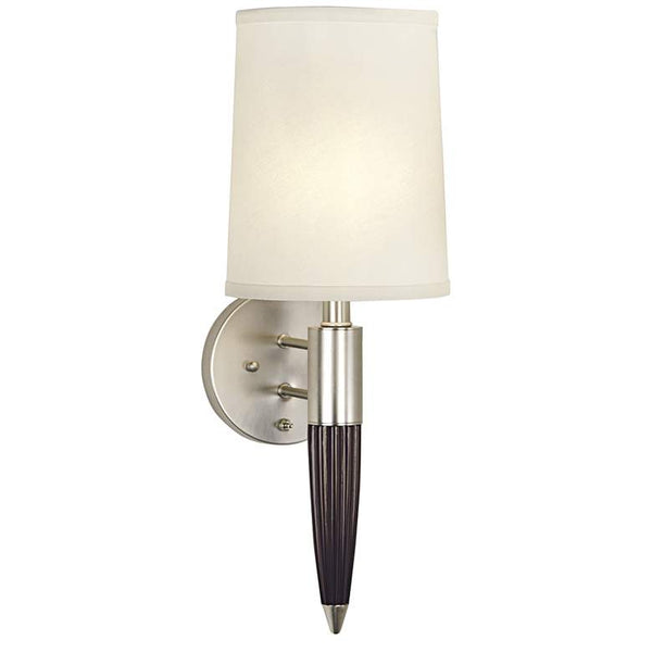 Club Room 22.7" High Brushed Nickel and Wood Plug-In Wall Light