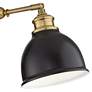 Sania Black and Antique Brass Adjustable Swing Arm Wall Lamps Set of 2