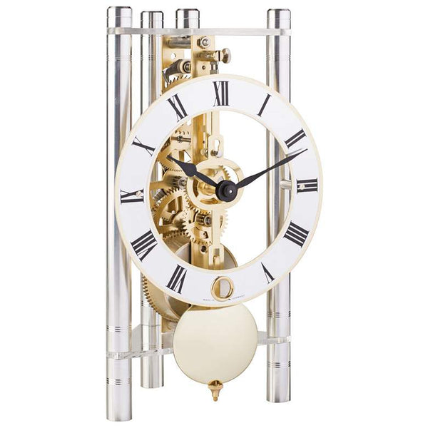 Hermle Lakin Silver w/ Roman Metal Dial 7 1/2"H Table Clock