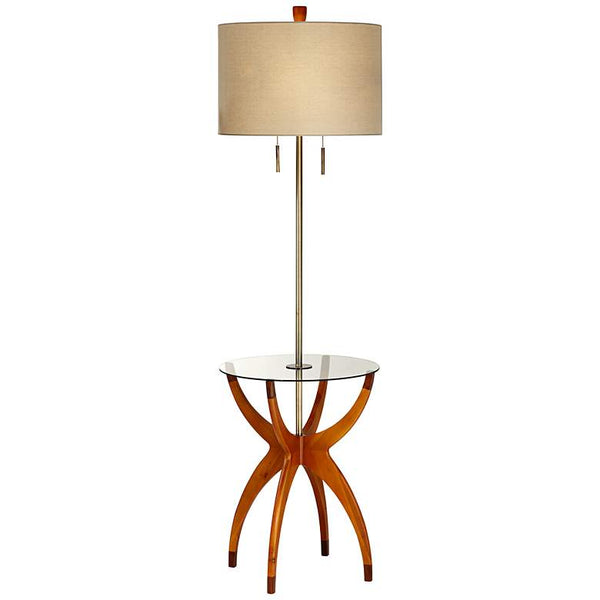 Vanguard Floor Lamp with Glass Tray Table Discounted Rugs