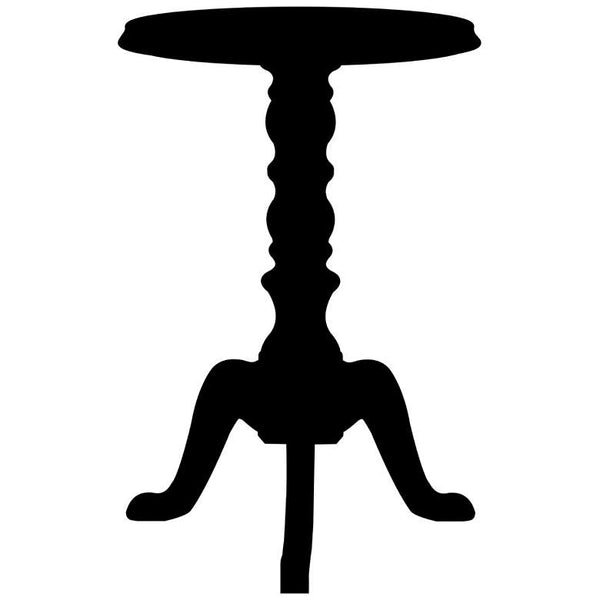 Pedestal Table Black Wall Decal