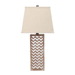 6 x 6 x 27.5 Tan Metal Mirror - Table Lamp - 6 x 6 x 27.5