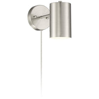 Carla Brushed Nickel Cylinder Down-Light Plug-In Wall Lamps Set of 2