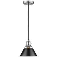 Orwell 7 1/2" Wide Pewter and Black Industrial Modern Mini Pendant