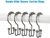 Shower Curtain Hooks Rings, Rust-Resistant Metal Set of 12 Hooks