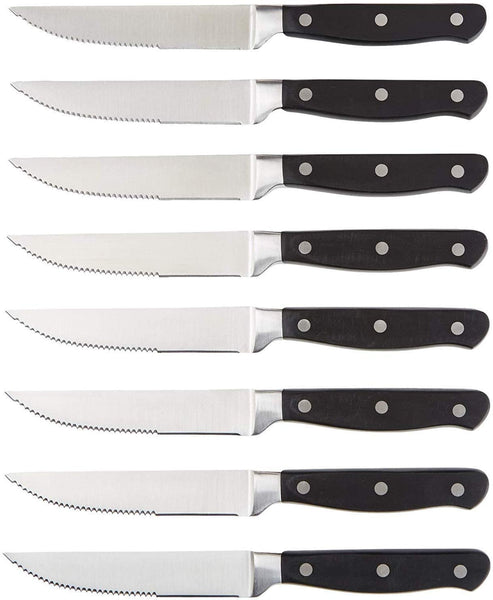 8-Piece Kitchen Steak Knife Set, Black