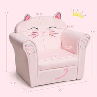 Kids Sofa, Children Armrest Chair with Pattern, Toddler Furniture w/Sturdy Wood
