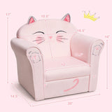 Kids Sofa, Children Armrest Chair with Pattern, Toddler Furniture w/Sturdy Wood