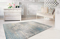 Nuvola Oriental Grey Blue Soft Area Rug