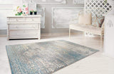 Nuvola Oriental Grey Blue Soft Area Rug