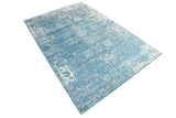 Vintage Distressed Bordered Blue Area Rugs