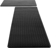 Lifewit Kitchen Rugs Soft Cushioned Anti Fatigue Mats for Kitchen Floor Front of Sink Waterproof Non Slip Heavy Duty PVC Kitchen Floor Mat Runner Rug Set for Home Office Laundry Room , Set of 2, Grey