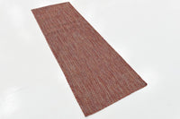 Casual Transitional Indoor Outdoor Flatweave Rust Red Area Rug