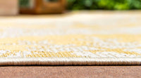Botanical Collection Floral Abstract Transitional Indoor Outdoor Flatweave Yellow Area Rug