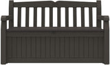 Solana 70 Gallon Storage Bench Deck Box for Patio Furniture, Front Porch Decor and Outdoor Seating – Perfect to Store Garden Tools and Pool Toys, Brown