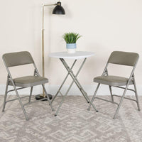 Curved Triple Braced & Double Hinged Fabric Metal Folding Chair