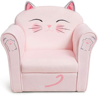 Kids Sofa, Children Armrest Chair with Pattern, Toddler Furniture w/Sturdy Wood