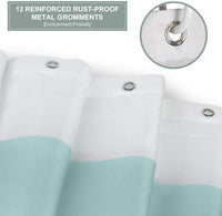 Stripe Shower Curtain Waterproof Fabric with Hooks Machine Washable