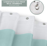 Stripe Shower Curtain Waterproof Fabric with Hooks Machine Washable