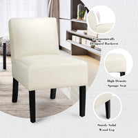 Fabric Accent Chair, Contemporary Leisure Side Chair w/Thick Sponge Cushion, Wood Legs, Weight Capacity 330 Lbs, Upholstered Armless Accent Chair for Living Room, Bedroom (1, Sapphire)