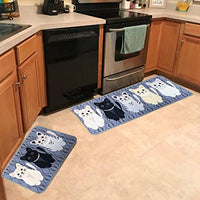 Floor Mat Set Non-slip Washable,Indoor Doormats Area Rugs for Kitchen Bedroom Bathroom Carpet (15.7×23.6 inch +15.7×47.2 inch, New-Kitchen)