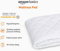Hypoallergenic Quilted Mattress Topper Pad Cover - 18 Inch Deep, King