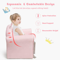 Kids Sofa, Children Armrest Chair with Pattern, Toddler Furniture w/Sturdy Wood