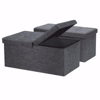 Linen Fabric Ottoman with SMART LIFT Top - 2 Piece Set