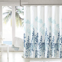 Stripe Shower Curtain Waterproof Fabric with Hooks Machine Washable
