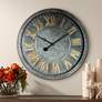 Consus 31 1/2" Wide Gray Roman Numeral Metal Wall Clock