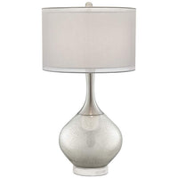 Swift Mercury Glass Table Lamp with Round White Marble Riser