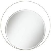 Possini Euro Keri 31 1/2" Silver Asymmetrical Wall Mirror