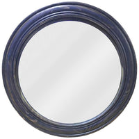 Liz Black and Camouflage Color 26" Round Wood Wall Mirror