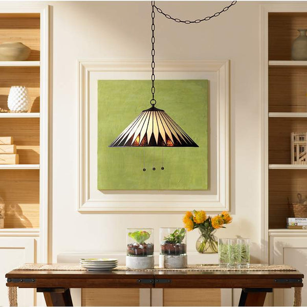 Tiffany style plug best sale in swag lamp