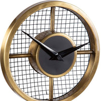 Uttermost Gio 14" High Brass and Black Metal Table Clock