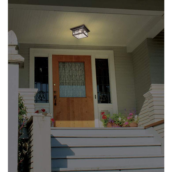 French Garden 11" Wide Bronze Indoor-Outdoor Ceiling Light