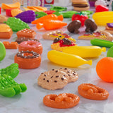115-Piece Deluxe Tasty Treats Pretend Play Food Set, Plastic Grocery and Pantry Items ,Gift for Ages 3+