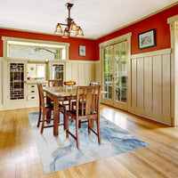 Aquabury Modern Floral Ivory Blue Area Rug
