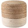 Jaipur Oliana Beige and White Ombre Cylinder Pouf Ottoman