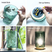 Cordless Floral Battery Operated Table Lamp