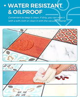 Pretigo Anti Fatigue Kitchen Rug Set 2 Piece Non Slip Cushioned Floor Comfort Mat Waterproof Comfort Standing Kitchen Rug Colorful Pattern 17.5"x59" +17.5"x30"