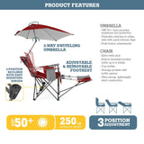 Shade Camp Recliner Chair with Umbrella