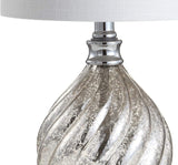 Lawrence 20.5" Glass/Metal LED Table Lamp Mercury Silver