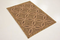 Trellis Geometric Border Indoor/ Outdoor Flat Weave Light Brown/ Brown