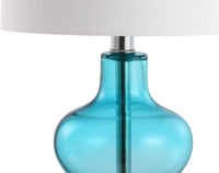 Mer 20.5" Glass/Metal LED Lamp Aqua