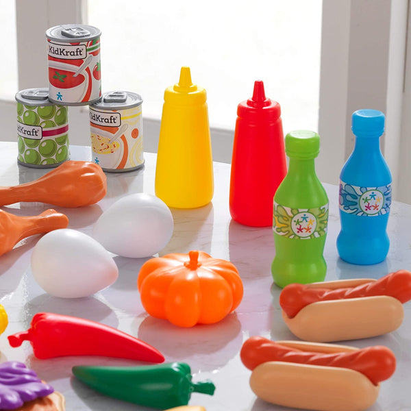 115 Piece Deluxe Tasty Treats Pretend Play Food Set Plastic